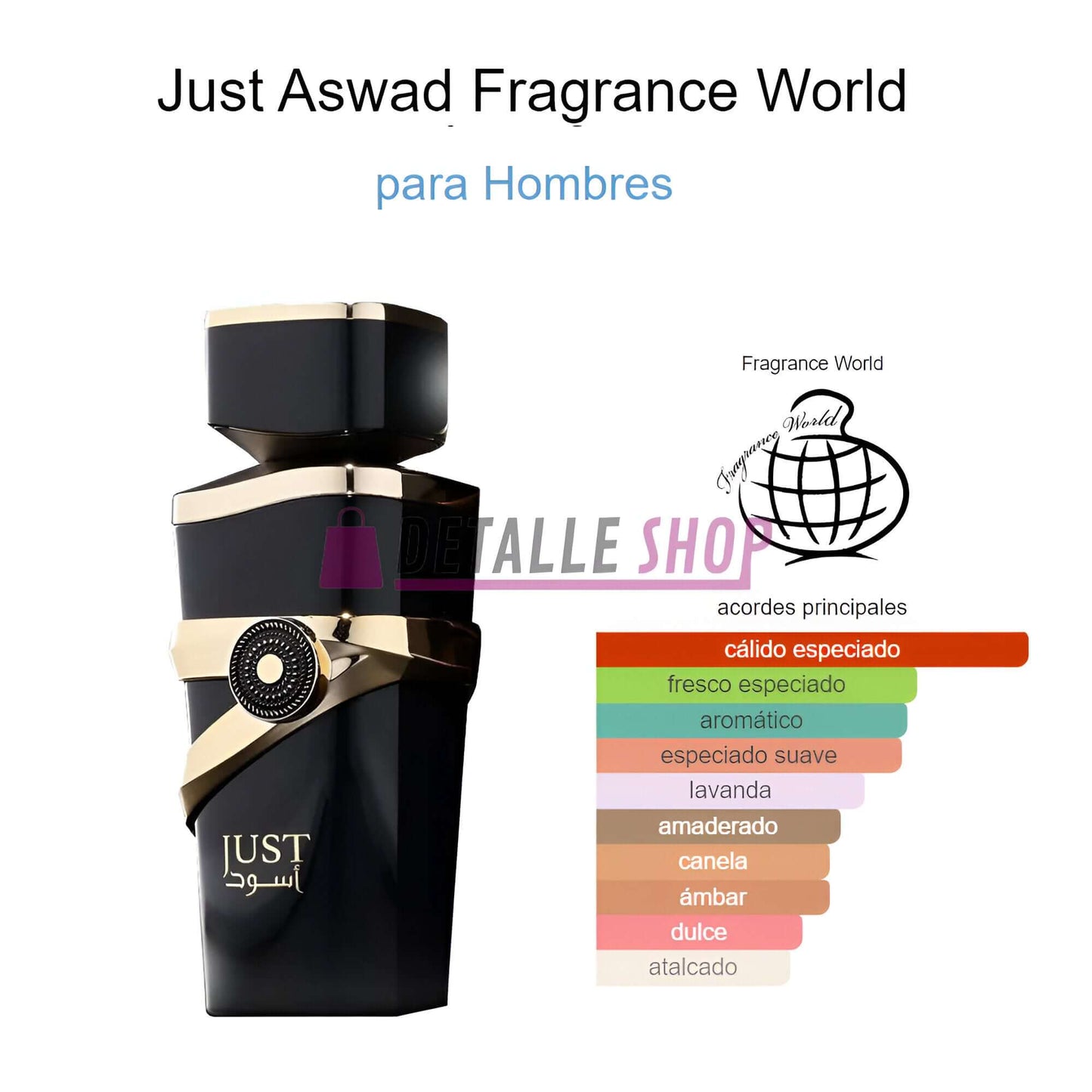 Just Aswad de Fragrance World  perfume arabe mas vendido murcia españa dubai lattafa
