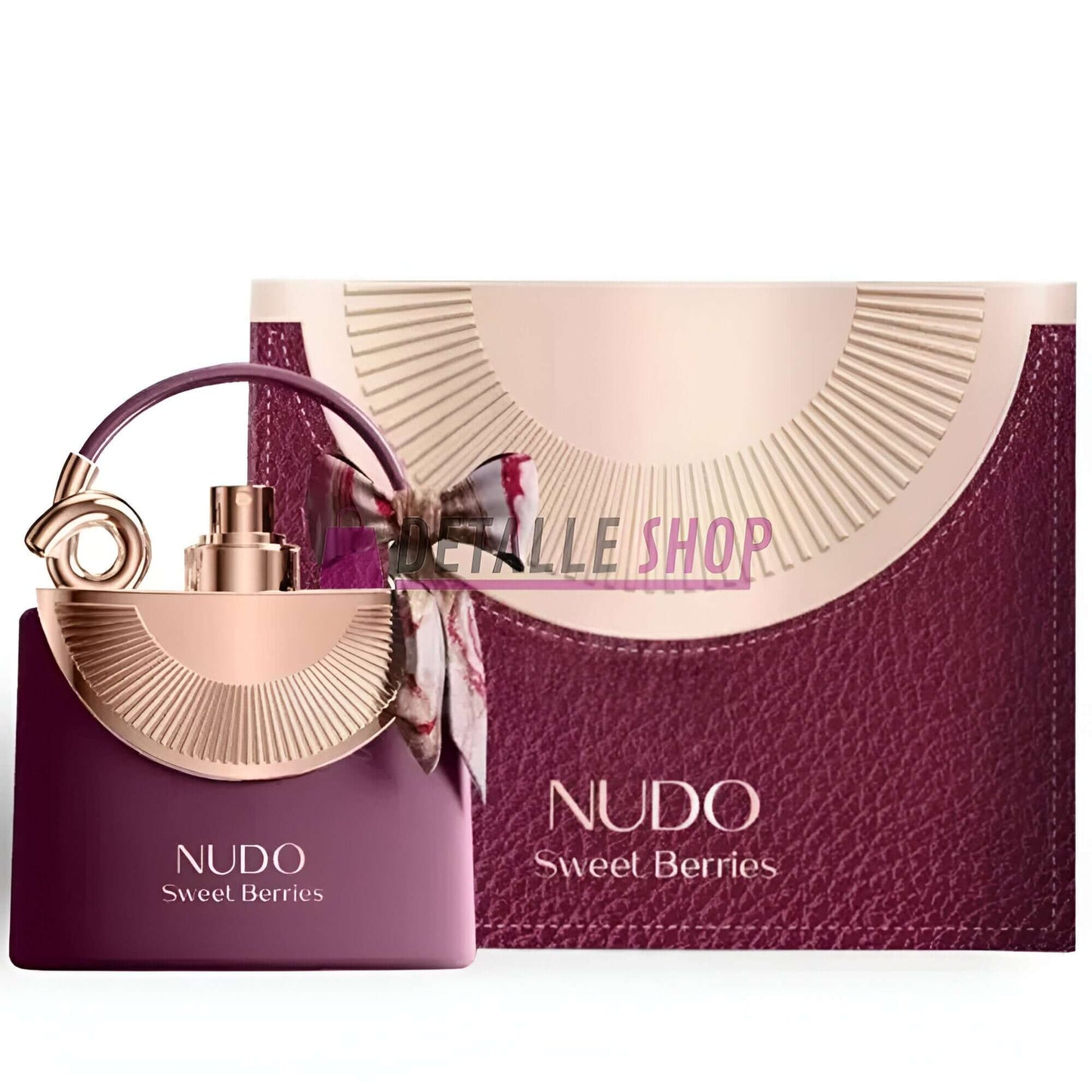 Fragrance World Nudo Sweet Berries color lila con forma de bolso Nudo Sweet Berries perfume comprar alicante murcia valencia barcelona madrid