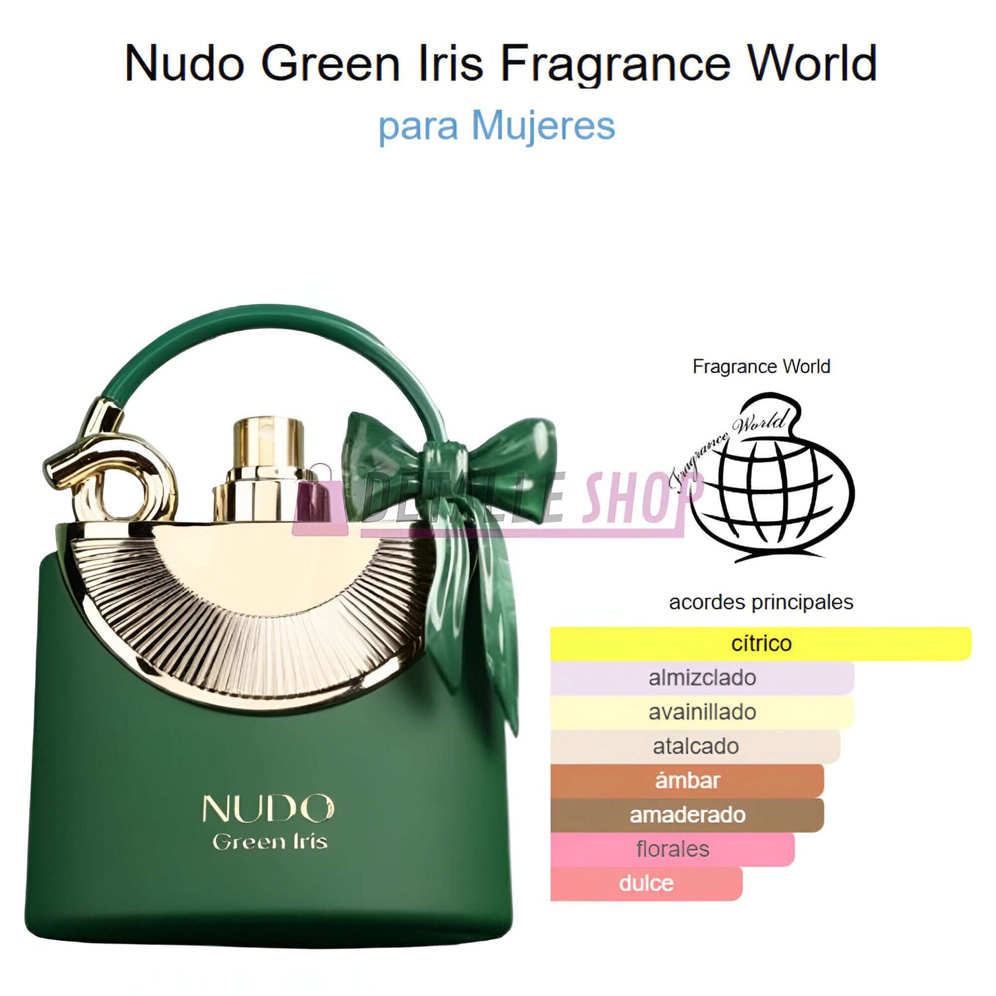 Fragrance World nudo iris perfume bolso verde arabe oriental comprar opiniones online reseñas notas olfativas