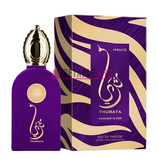 Thuraya Mauve de Mamlakat al Oud perfume bottle and packaging - 100ml