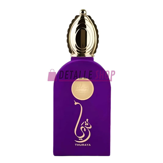 Thuraya Mauve de Mamlakat al Oud perfume bottle - 100ml in vibrant purple and gold packaging