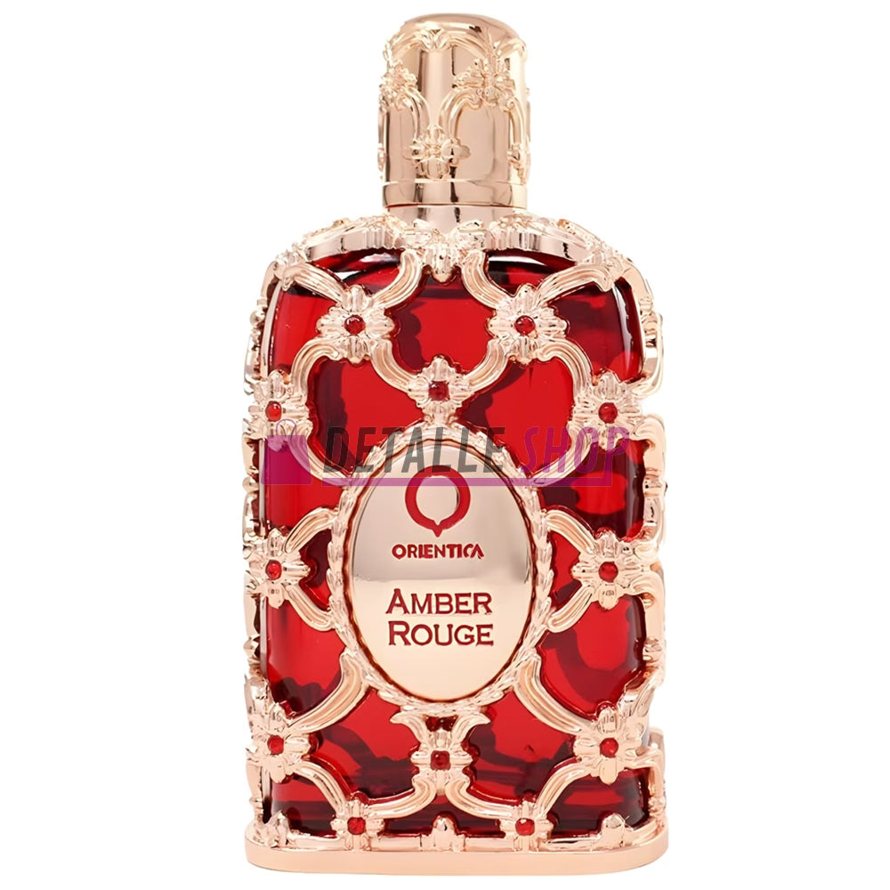 Perfume de lujo Amber Rouge Orientica con notas de azafrán y jazmín bote rojo perfume dorado elegante mujer lujoso comprar online dubai en lorca murcia alicante valencia madrid barcelona