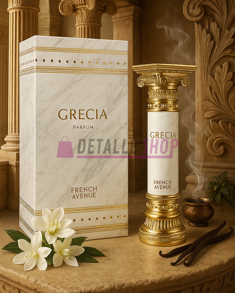 Perfume árabe Grecia French Avenue, elegante y especiado con ámbar. Comprar online en perfumería árabe en Murcia, Valencia y Dubái