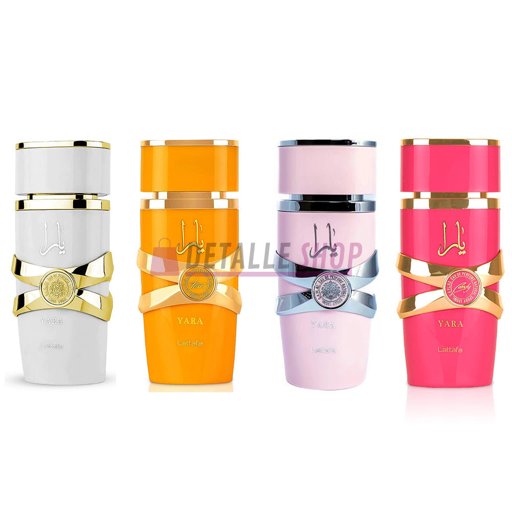 Miniaturas Lattafa Yara Rosa Moi Candy Tous 25ml. Perfumes árabes originales, perfumería árabe y perfumes en Lorca, Murcia, Alicante, Valencia, Madrid, Barcelona, Málaga y Sevilla. Perfumes Dubái, perfumes mayoristas y comprar online.