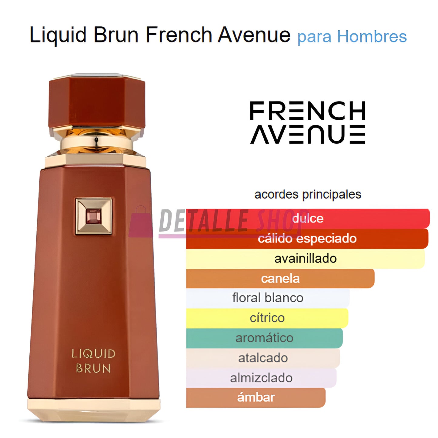 Perfume para hombres Liquid Brun French Avenue con aroma dulce y cálido opiniones reseñas clientes comprar dubai gourmand perfume hombre detalle regalo verano valencia lorca murcia mayoristas