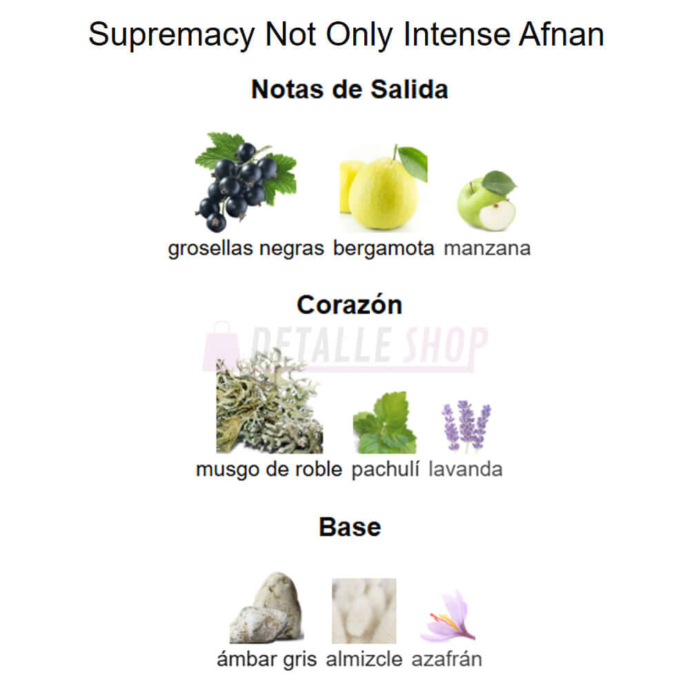 Perfume árabe Afnan Supremacy, comprar online, disponible en Valencia, Barcelona y Sevilla, aroma intenso y duradero.