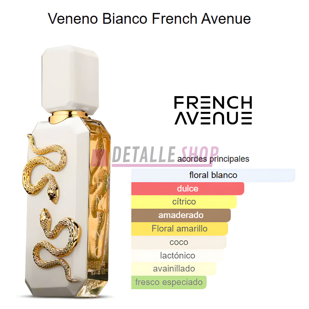 Veneno Bianco perfume French Avenue con notas de coco y flores blancas opiniones clientes reseñas notas comprar lorca murcia valencia alicante barcelona madrid malaga sevilla dubai