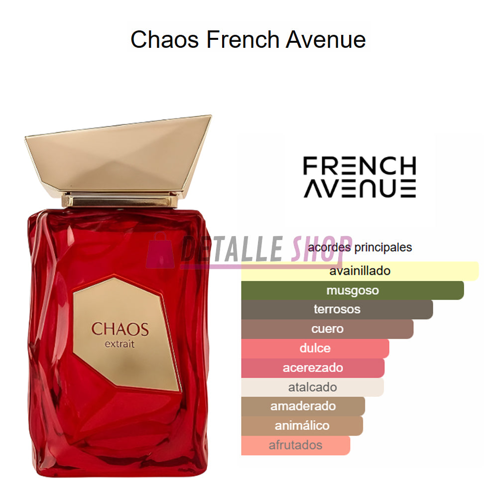Chaos Extrait de French Avenue, perfume árabe exclusivo y sofisticdo dubai avainillado perfume dulce verano novedad dubai oriental perfumes arabes lorca murcia alicante valencia perfumeria arabe