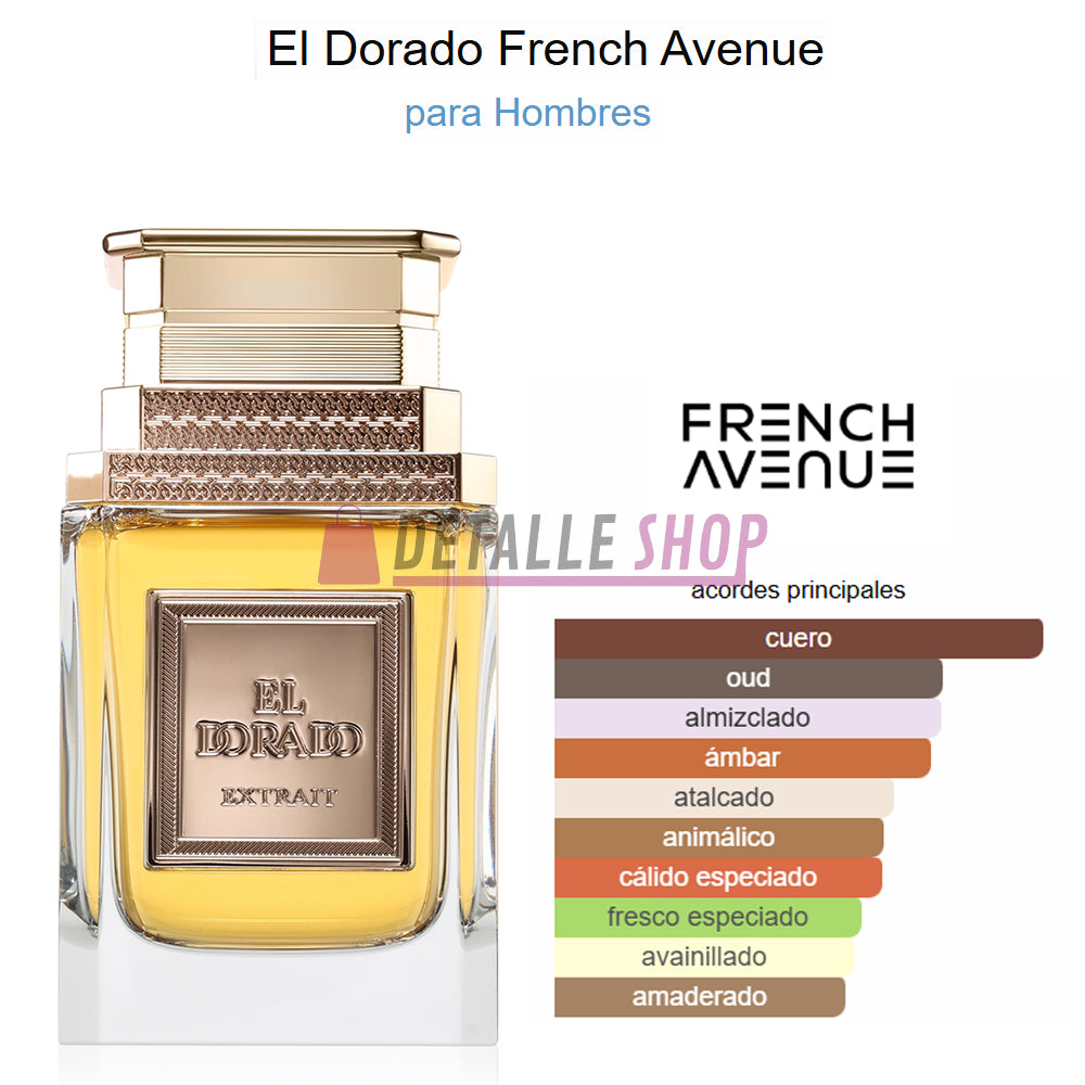 Packaging de lujo del perfume El Dorado Extrait de French Avenue Dubai Lorca Comprar Online