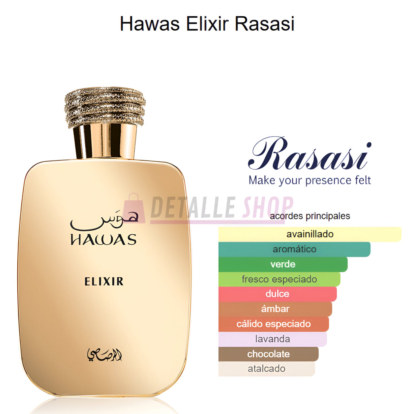 Hawas Elixir Rasasi en Alicante, perfume árabe para hombre, compra online fragancia de lujo