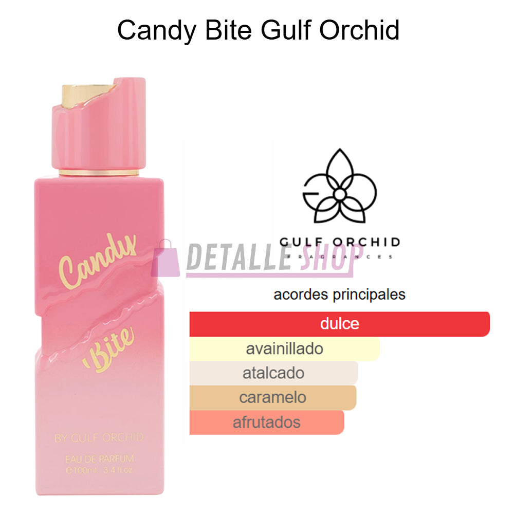 Perfume para mujeres Candy Bite Gulf Orchid, elegante y dulce con algodón de azúcar, envío express a Barcelona y Málaga.