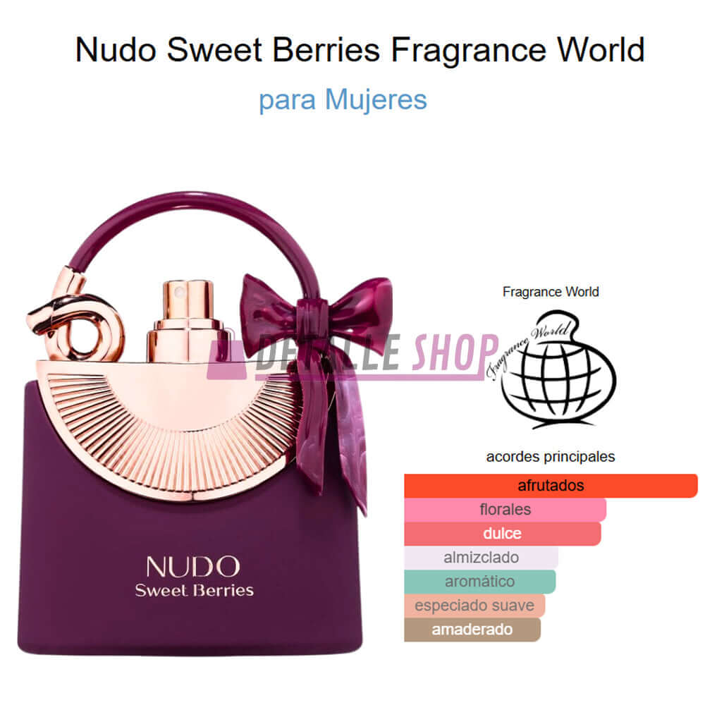 donde comprar perfume Nudo Sweet Berries bolso lila perfume Fragrance World Sweet Berries bolso lila comprar online