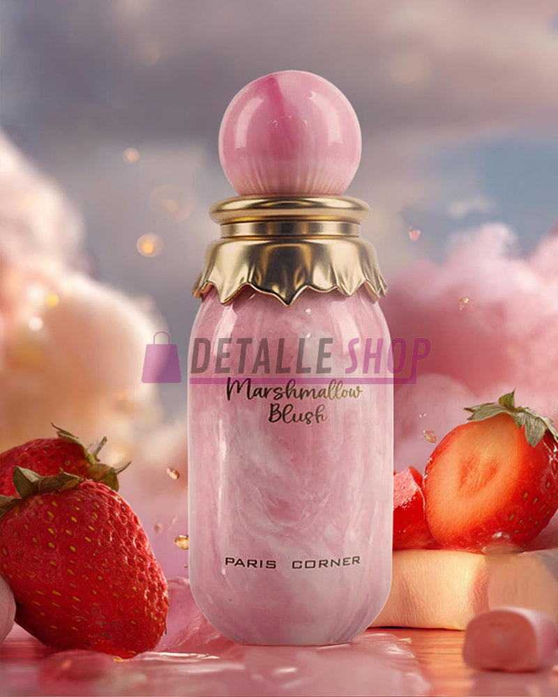 Perfumería árabe de Dubai Marshmallow Blush Paris Corner, perfume gourmand con fresa y nubes, comprar en Valencia y Madrid comprar ahora perfumeria dulce mayoristas alicante dubai valencia barcelona madrid regalo detalle