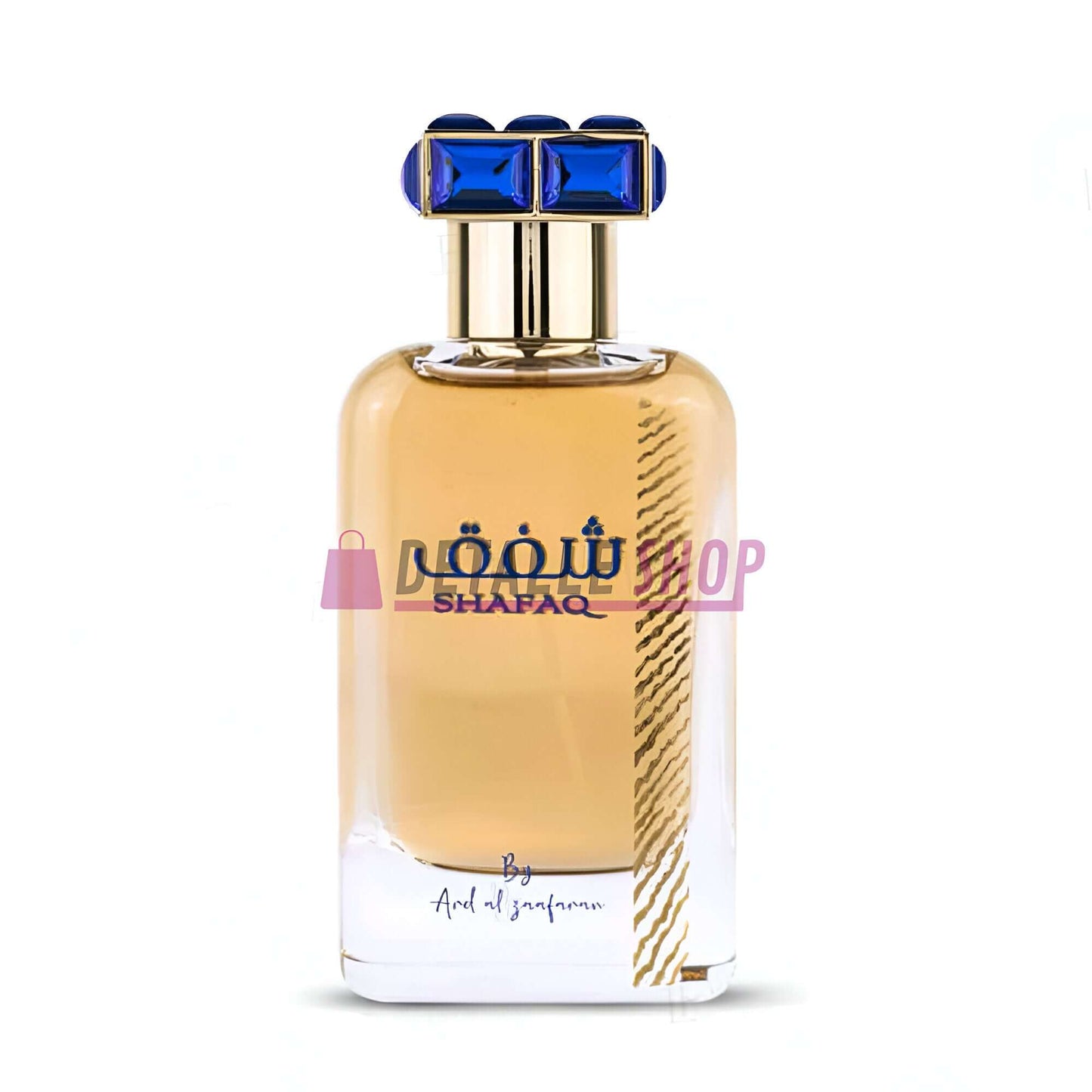 Shafaq de Ard Al Zaafaran fragrance bottle with elegant design, featuring floral and fruity notes in a 100ml size.