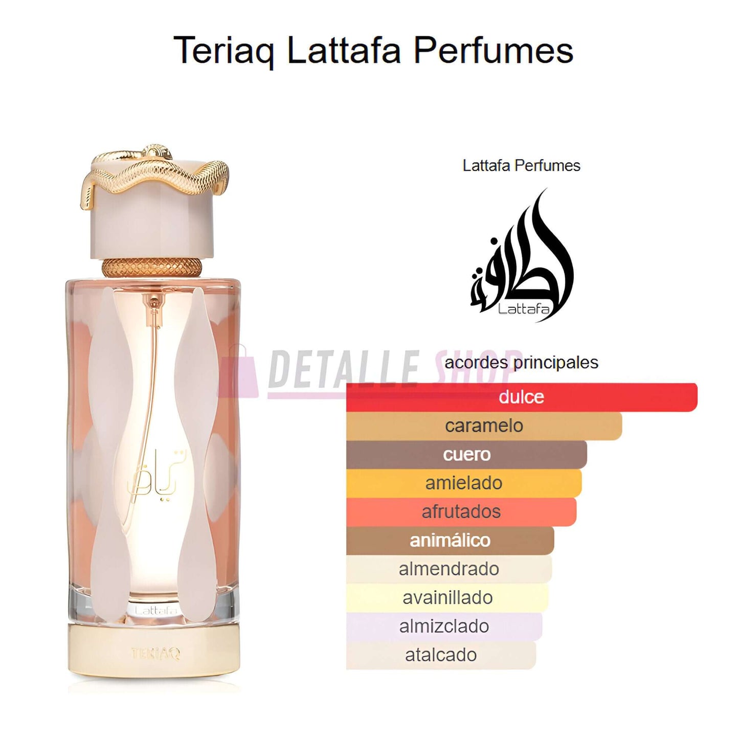 Lattafa teriaq fragancia perfume arabe dulce mujer vainilla detalle regalo dubai