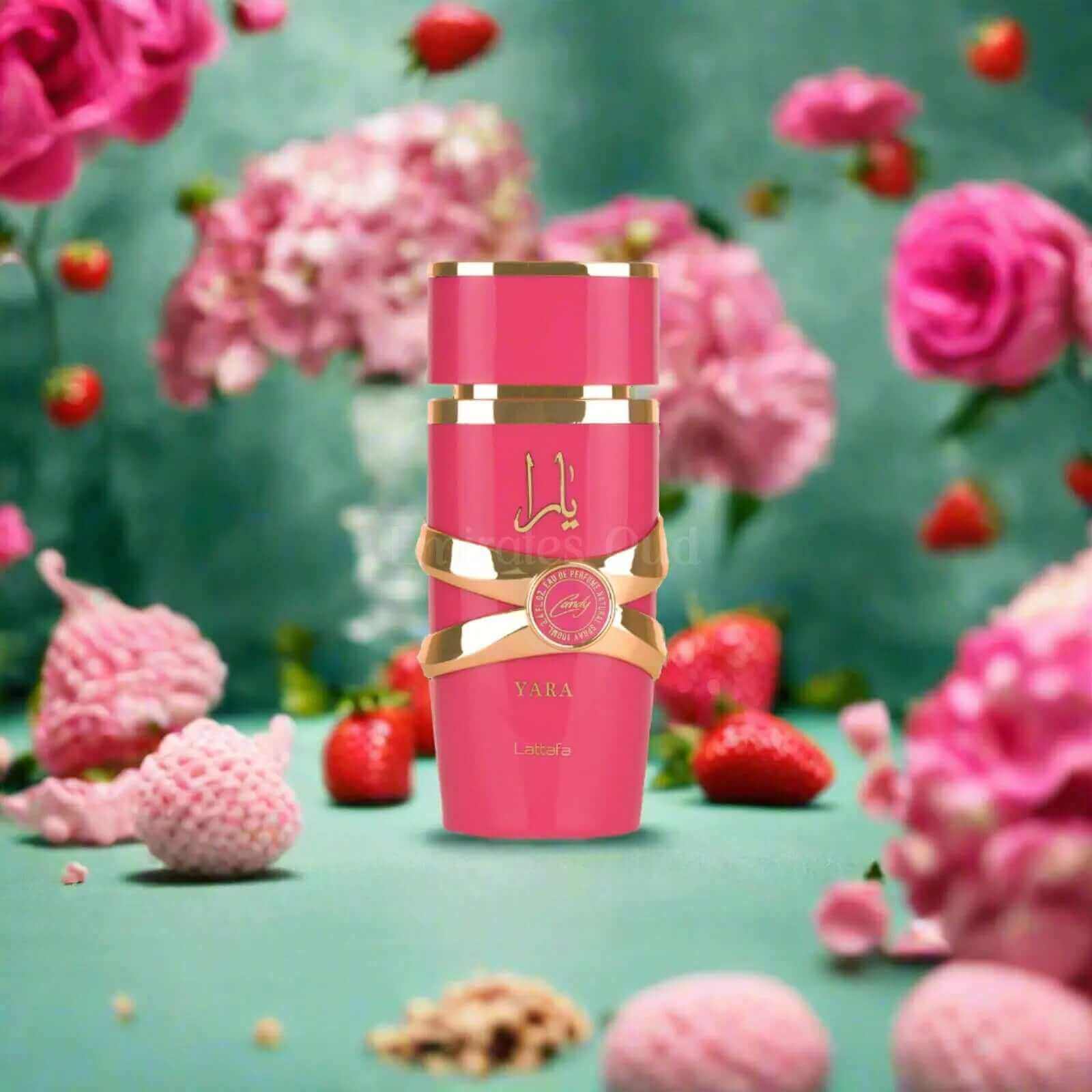 Yara candy de Lattafa - El perfume árabe más esperado de España - Fragancia árabe Dulce