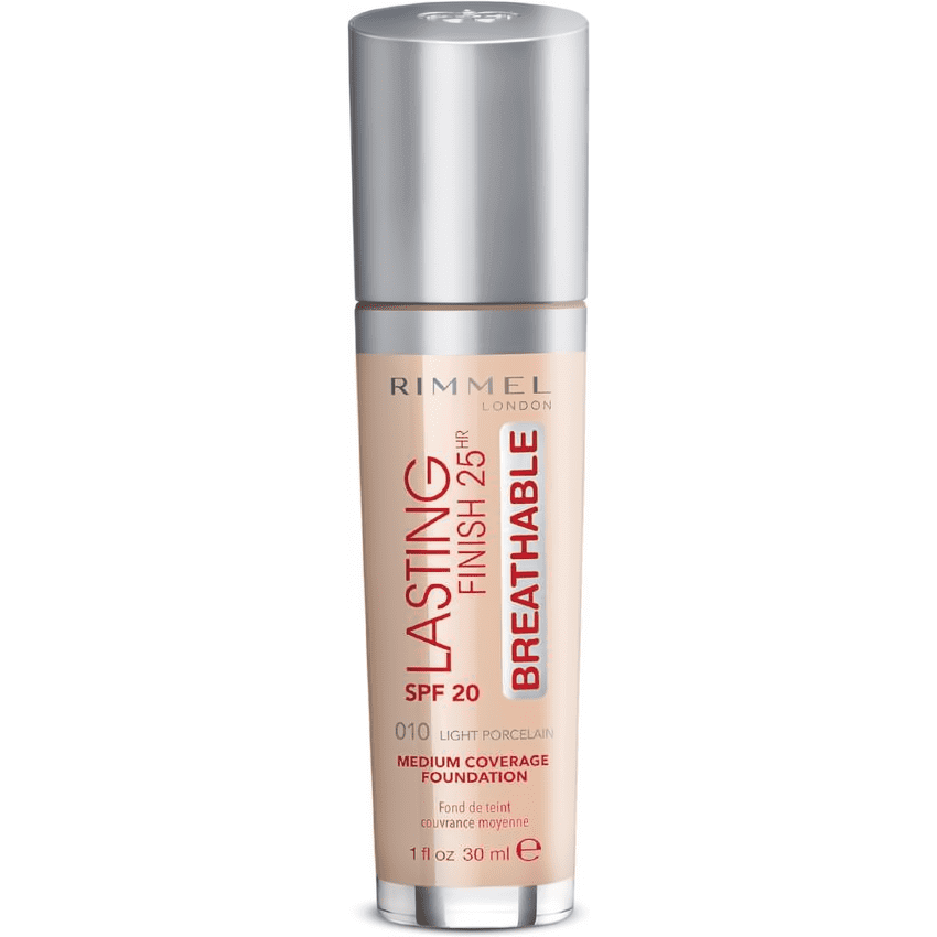 Base Breathable Foundation 010 Light Porcelain Rimmel Maquillaje