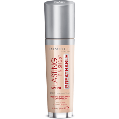Base Breathable Foundation 010 Light Porcelain Rimmel Maquillaje