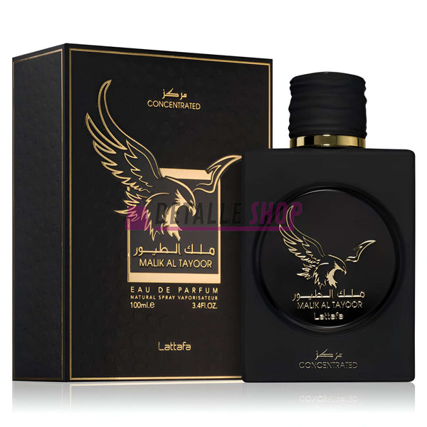 Malik Al Tayoor Concentrated perfume by Lattafa in a stylish 100ml bottle with elegant packaging.