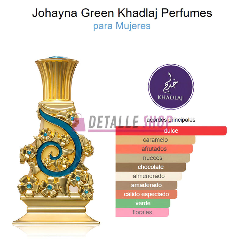 perfume árabe en aceite para mujer Khadlaj Johaya Green Khadlaj perfume unisex opiniones donde comprar online perfume originales dubai comprar online lorca murcia valencia madrid alicante