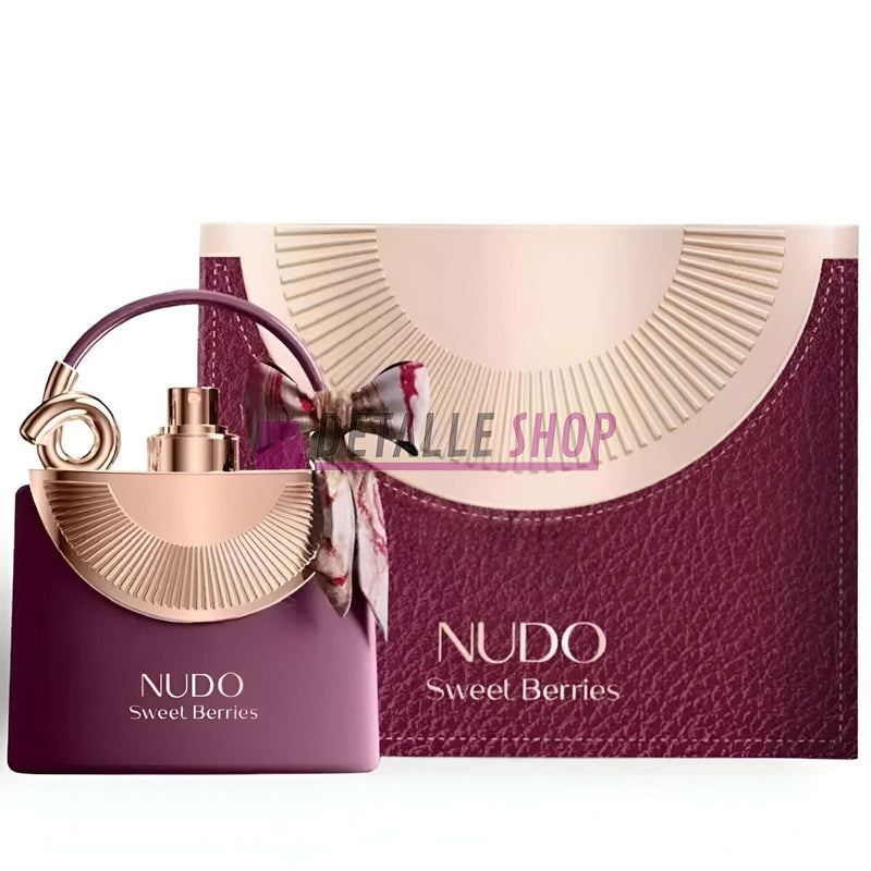 Fragrance World Nudo Sweet Berries color lila con forma de bolso Nudo Sweet Berries perfume comprar alicante murcia valencia barcelona madrid