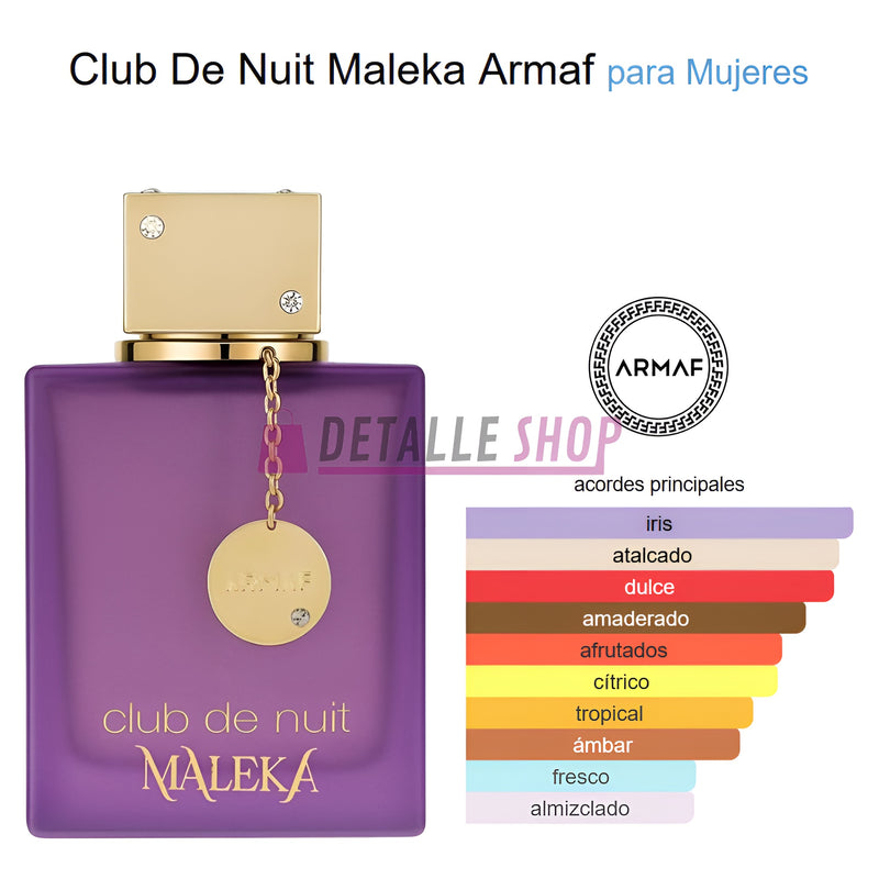 Club de Nuit Maleka de Armaf, fragancia lujosa para mujer con esencia de reina notas olfativas como huele dubai oriental lattafa perfume arabe comprar online murcia lorca madrid valencia dubai