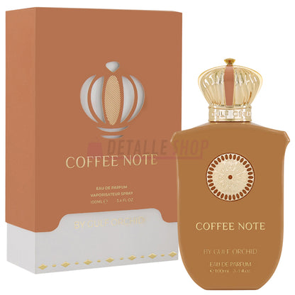 Perfume unisex Coffee Note de Gulf Orchid, fragancia cálida y especiada con notas de café, manzana y jazmín.