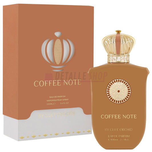 Perfume unisex Coffee Note de Gulf Orchid, fragancia cálida y especiada con notas de café, manzana y jazmín.