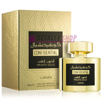 confidential private gold lattafa perfume árabe dubai