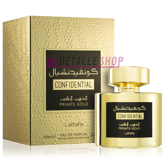confidential private gold lattafa perfume árabe dubai