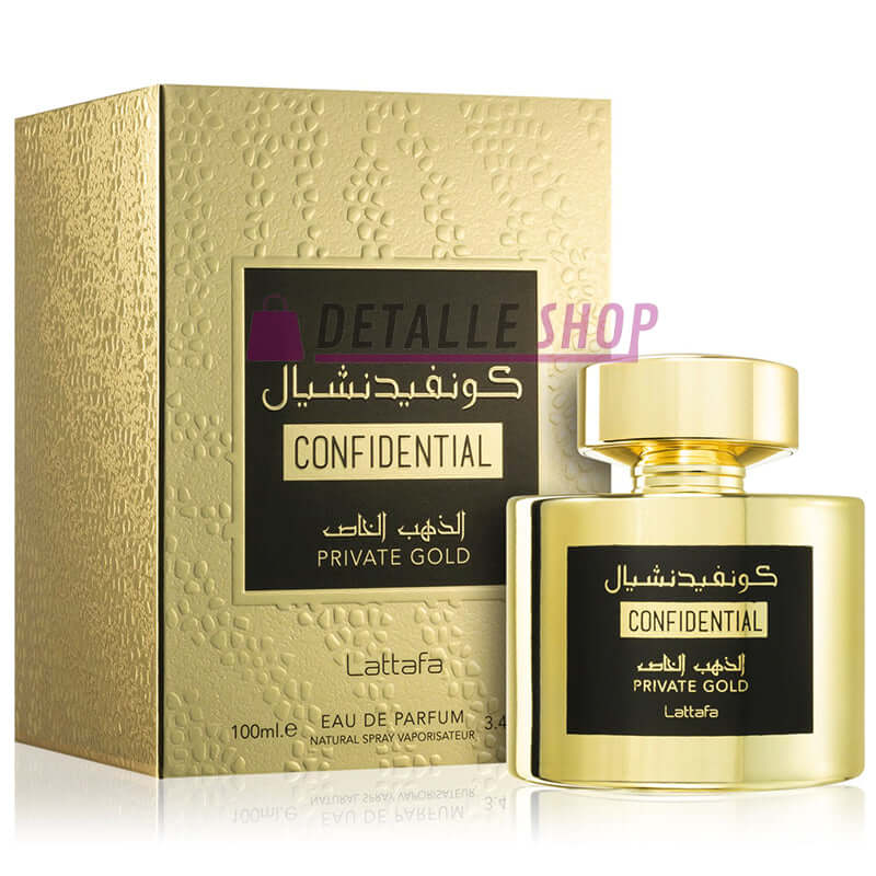 confidential private gold lattafa perfume árabe dubai