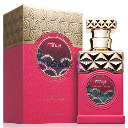 Minya Dulce Caramel de Paris Corner, perfume árabe femenino, larga duración, ideal como regalo de Navidad, disponible en Murcia, Alicante y Málaga.
