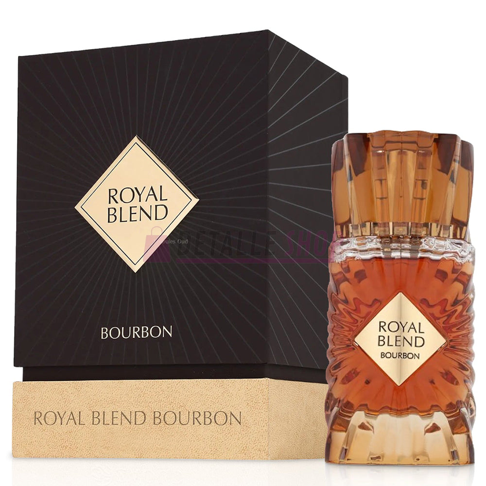 Perfume árabe Royal Blend Bourbon de French Avenue, fragancia amaderada cálida y especiada, comprar Royal Blend online en perfumería de lujo, Dubai perfumería Bourbon, disponible en Lorca Murcia