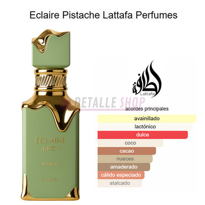 Pistache Eclaire Lattafa en Barcelona, comprar online con muestras de Eclaire Pistache disponibles