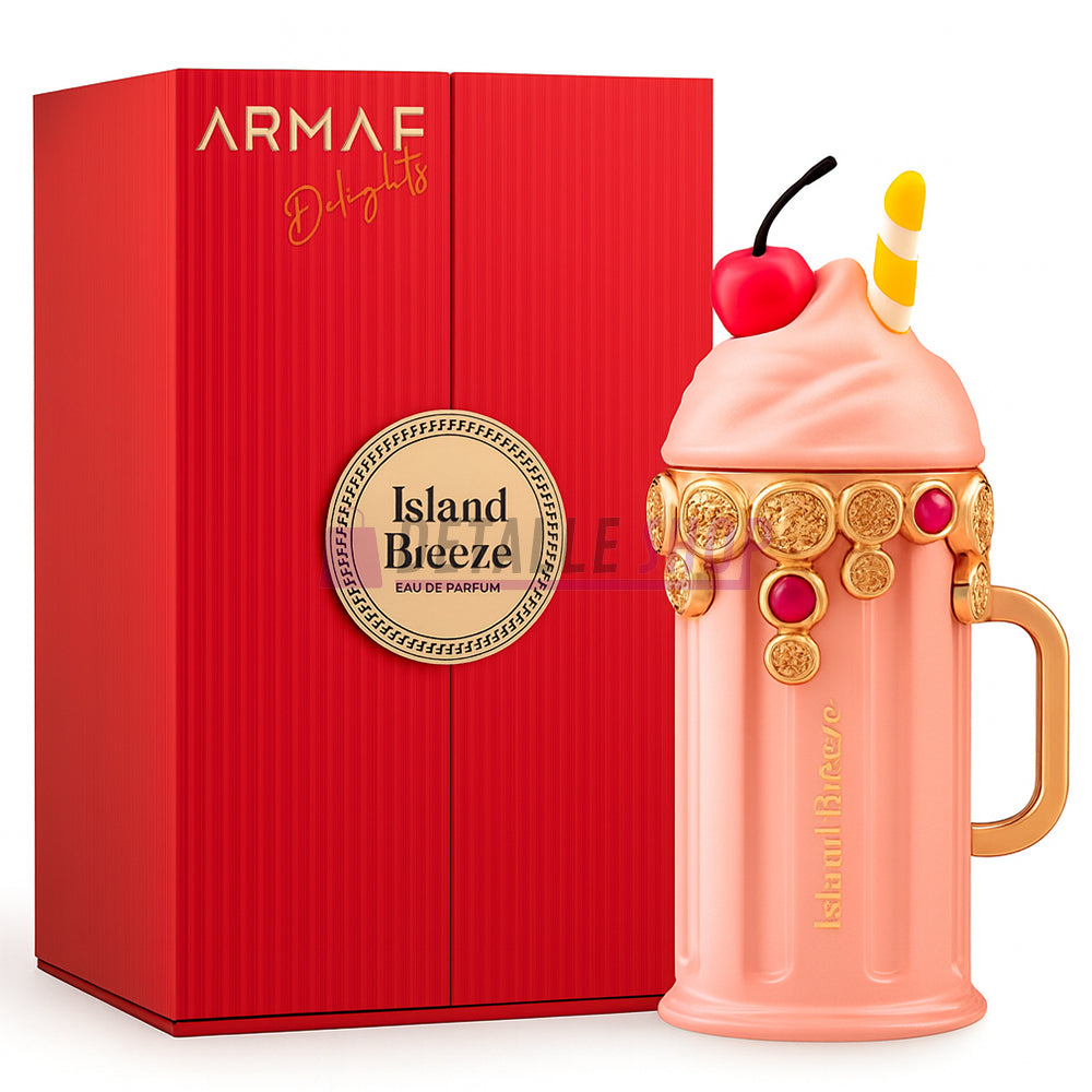 Perfume Island Breeze de Armaf para mujer con su botella y caja