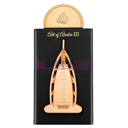 Frasco de Art of Arabia III de Lattafa, perfume árabe de lujo para hombre, vista frontal lorca murcia alicante valencia madrid dubai crevillente comprar online