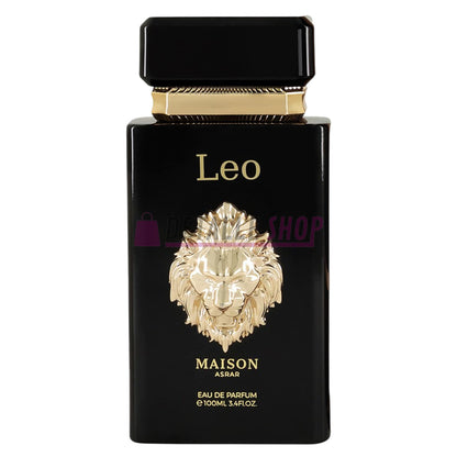 perfume Maison Asrar Leo, aroma potente y duradero botella perfume leon