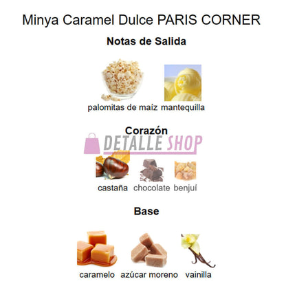 Minya Dulce Caramel, perfume árabe gourmand para mujer, comprar en Alicante, Madrid, Barcelona y Valencia, fragancia dulce y sofisticada.