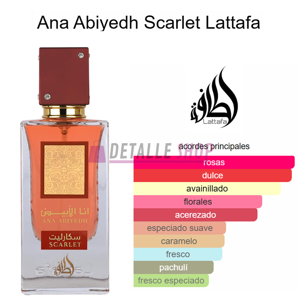 Acordes y notas del perfume Ana Abiyedh Scarlet de Lattafa 