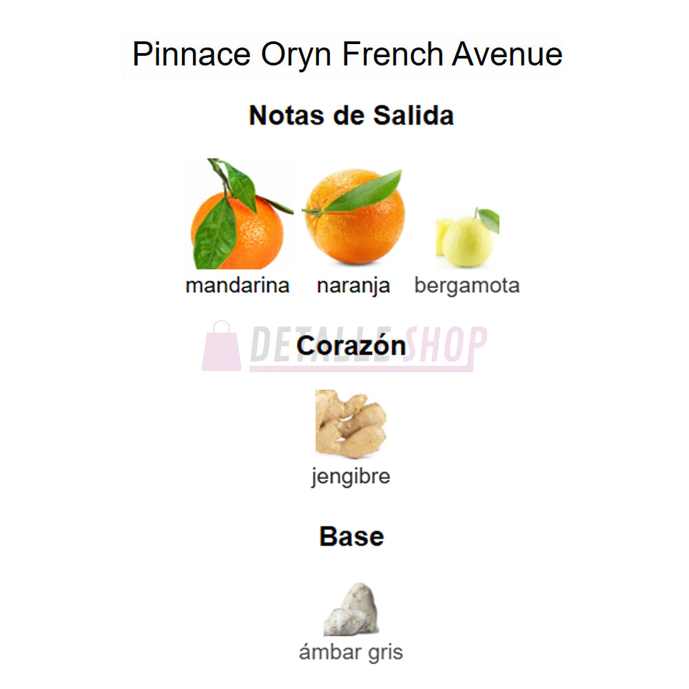 Perfumería árabe en Málaga, perfume árabe Pinnace Oryn French Avenue cítrico y femenino, disponible al por mayor