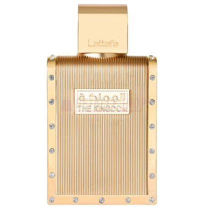 Fragancia masculina THE KINGDOM de Lattafa con notas orientales y amaderadas.