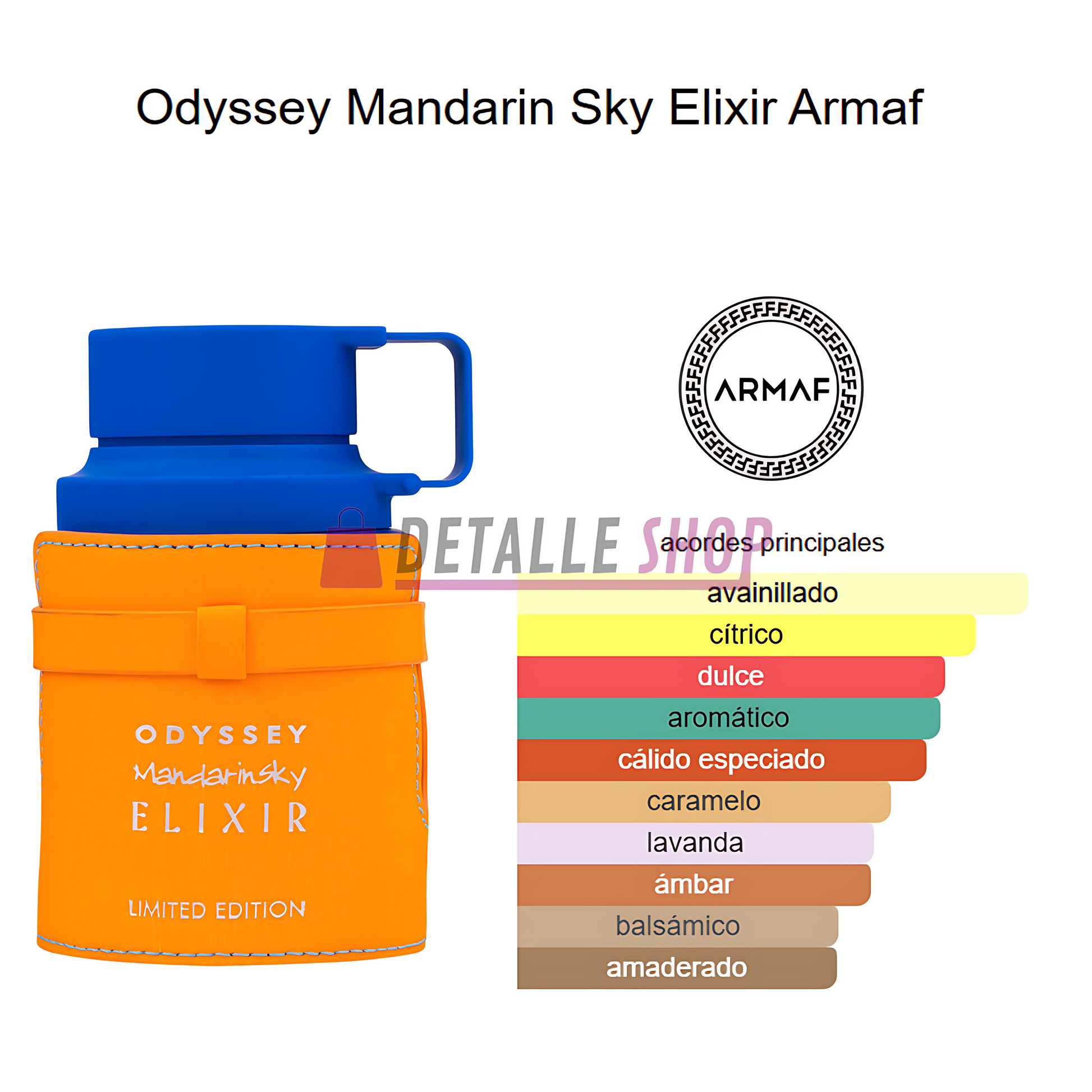 Perfume Armaf Sky Mandarin Elixir con envase lujoso y aroma cítrico para hombre notas citricas frescas perfume verano naranja comprar online lorca murcia valencia alicante dubai oriental