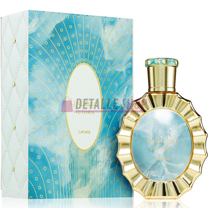 Perfume árabe femenino Victoria de Lattafa con aroma avainillado y cítrico, fresco y elegante para verano, con proyección y larga duración comprar online lorca murcia alicante valencia madrid barcelona malaga sevilla