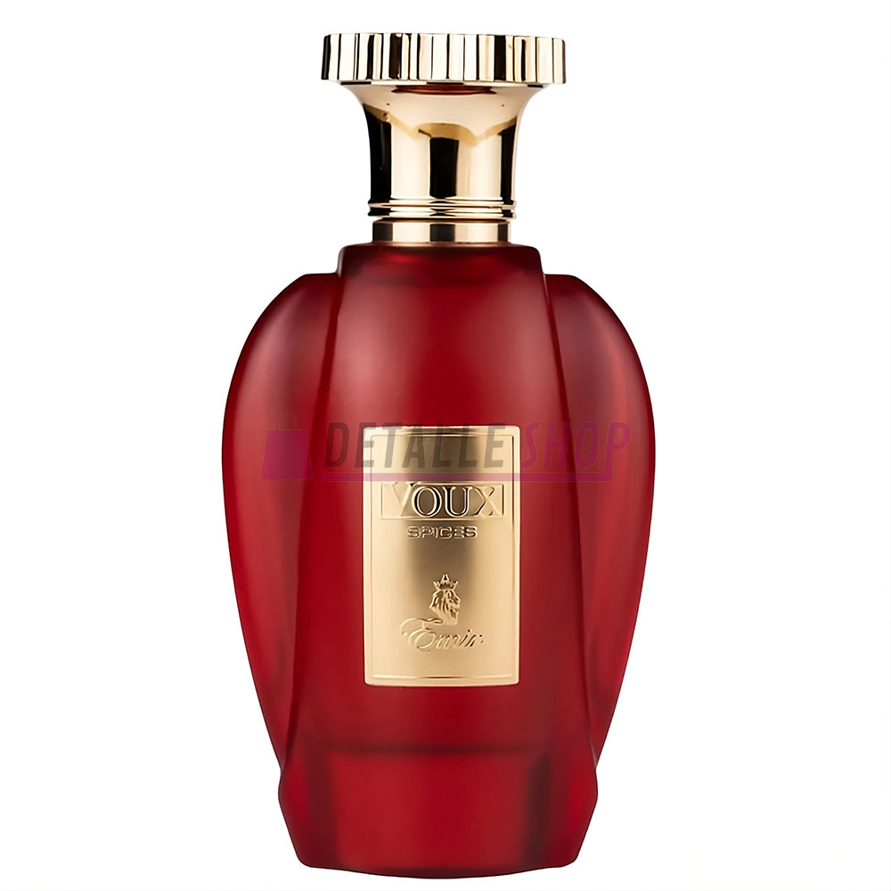 Frasco del perfume árabe Voux Spices de Paris Corner con diseño elegante y moderno