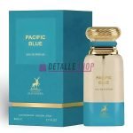 Pacific Blue de Maison Alhambra 80ml perfume bottle and packaging, a fresh citrus fragrance for all occasions.