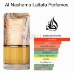 al nashama lattafa alicante, comprar al nashama alicante, perfumes arabe lattafa alicante notas olfativas perfume dorado frutal lattafa para mujeres