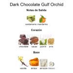 Perfume gourmand Dark Chocolate de Gulf Orchid, aroma cálido y seductor con chocolate oscuro y ámbar.