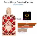 Perfume de lujo Amber Rouge Orientica con notas de azafrán y jazmín notas opiniones como huele dubai comprar para mujer fenemino elegante lujoso comprar online españa mayoristas
