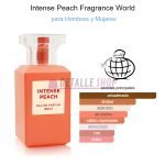 Botella y empaque de Intense Peach de Fragrance World – Perfume elegante y duradero Dubái oriental