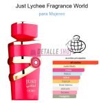 Just Lychee de Fragrance World en presentación original comprar en valencia madrid barcelona dubai malaga sevilla perfume femenino perfume verano afrutado